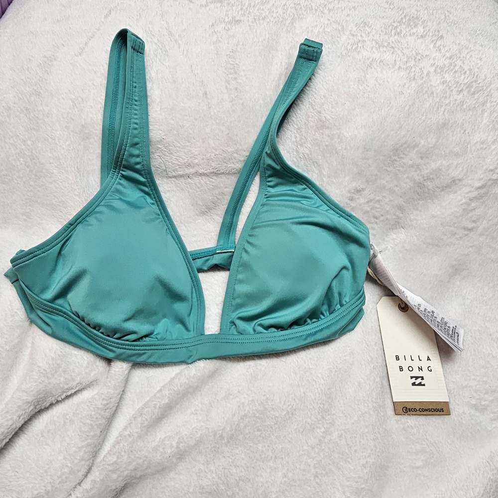 Billabong Large Teal Classic Triangle Bikini Top